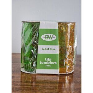 Boston Warehouse Plastic Tiki Tumblers Large - New In Package